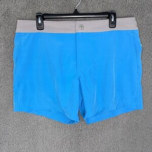 CHUBBIES Mens Sz L Shorts GRAY Blue Mesh Brief Lined 5.5"